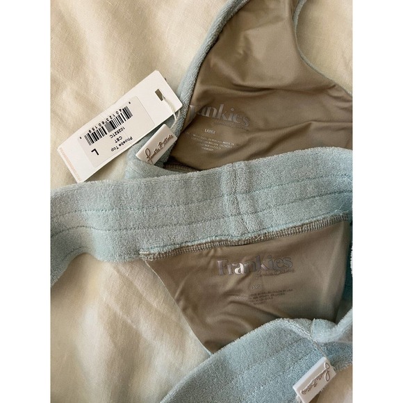 NWT Frankies Bikinis Terry Phoebe Bikini SET Large Celeste Blue - Picture 5 of 7
